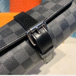 Louis Vuitton 3 Watch Case Damier Graphite Canvas